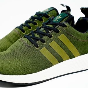 Adidas NMD R2 Knit Sneaker 10.5 Olive Cargo B22630